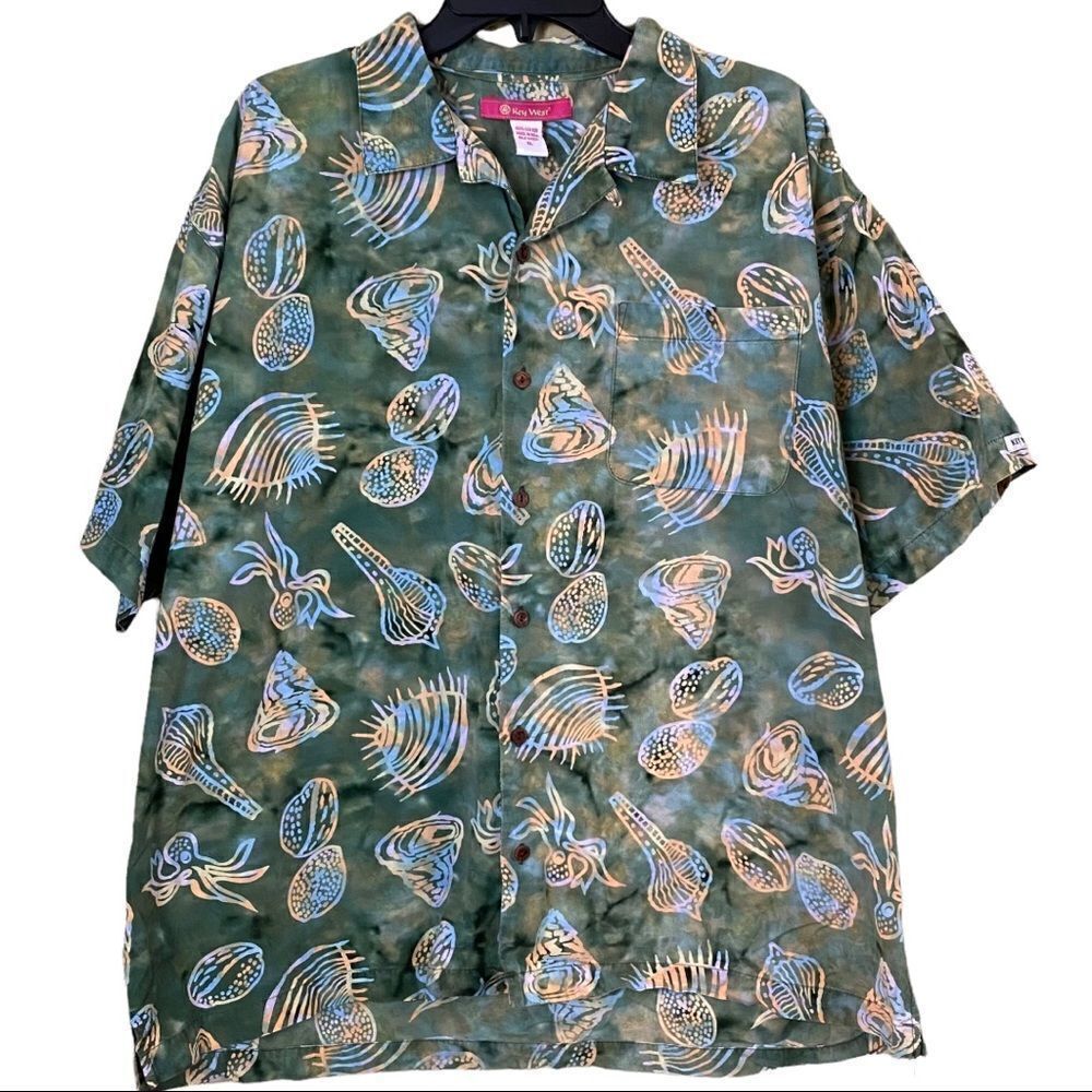 Key West Corton Hawaiian Beach Shirt Size XL
